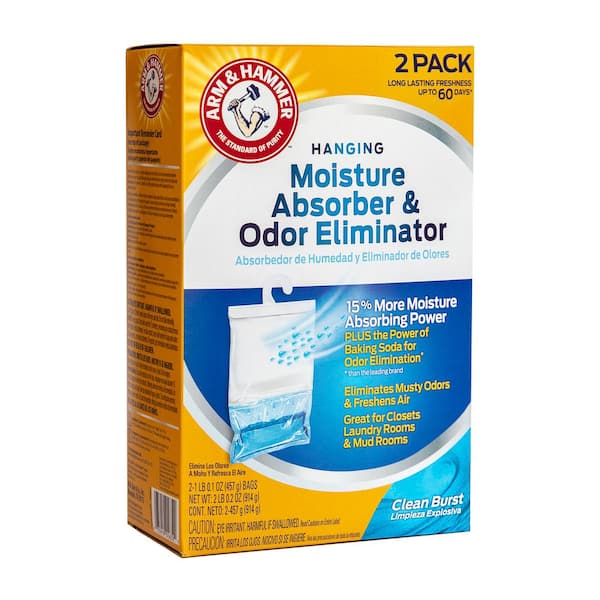 Arm and Hammer 16 oz. Hanging Moisture Absorber for Closets (2-Pack), Clean Burst