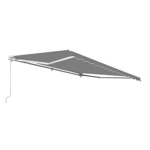 10 ft. x 8 ft. Feet Retractable Home Patio Canopy Awning Grey