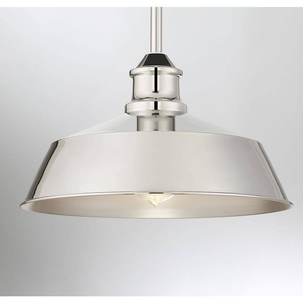 Polished Nickel Vintage Industrial 1-Light Pendant
