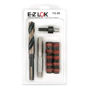 Repair Kit for Threads in Metal - 1/2-20 - 10 Self-Locking Steel Inserts with Drill, Tap and Install Tool