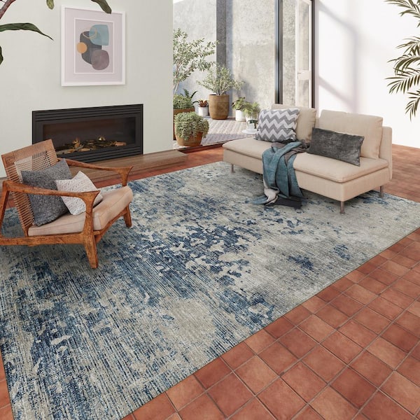 2' x 3' Navy Abstract Indoor Outdoor Scatter Rug  Indoor outdoor area rugs,  Scatter rugs, Outdoor area rugs