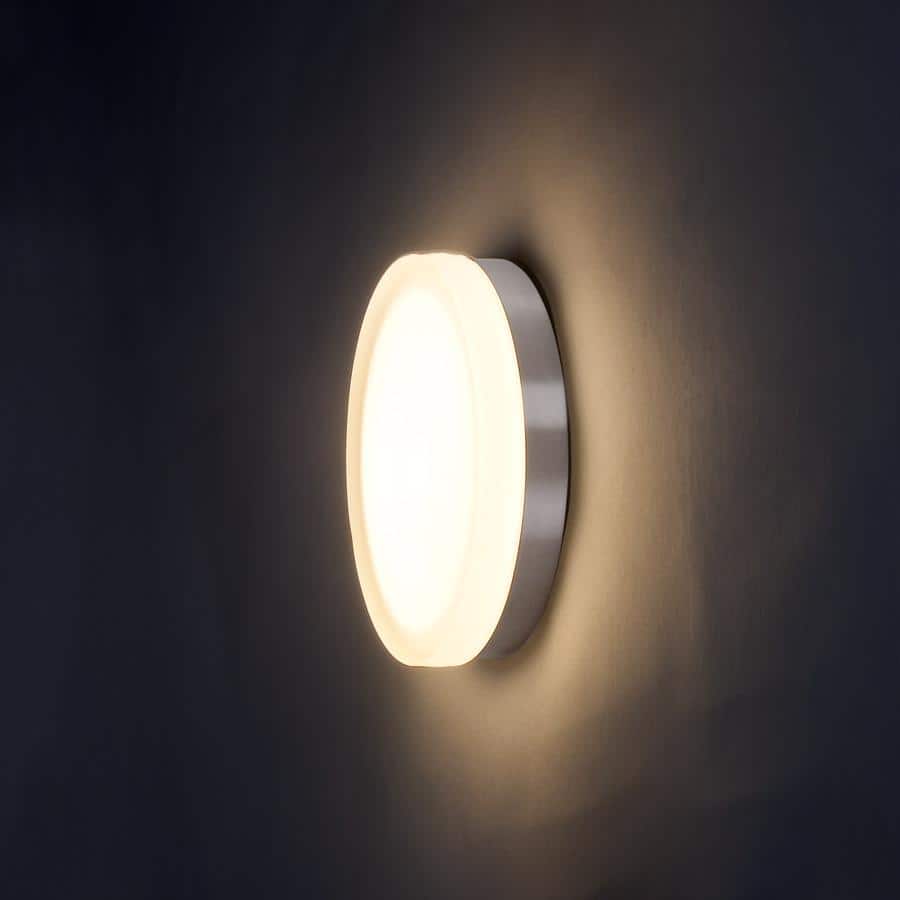 Brushed Nickel 11" LED Flush Mount with Glass Diffuser