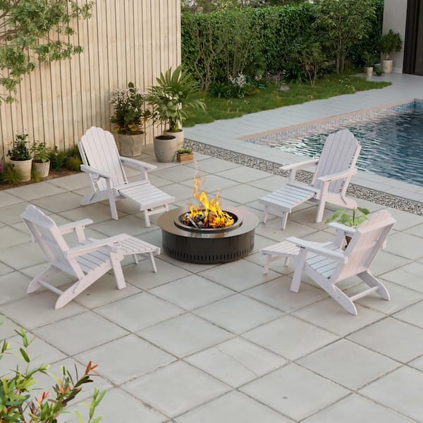 Hanover All-Weather Patio Adirondack Chair in White HVLNA10WH
