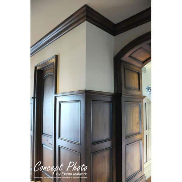 Acanthus Leaf Carved Alder Wood Crown Moulding, 94.5 in