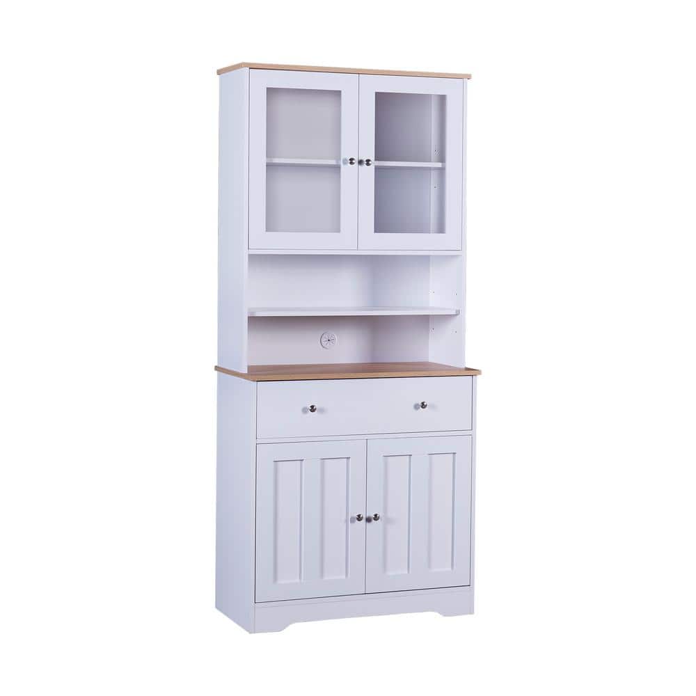31.5 in. W x 15.7 in. D x 70.9 in. H Bathroom White Linen Cabinet