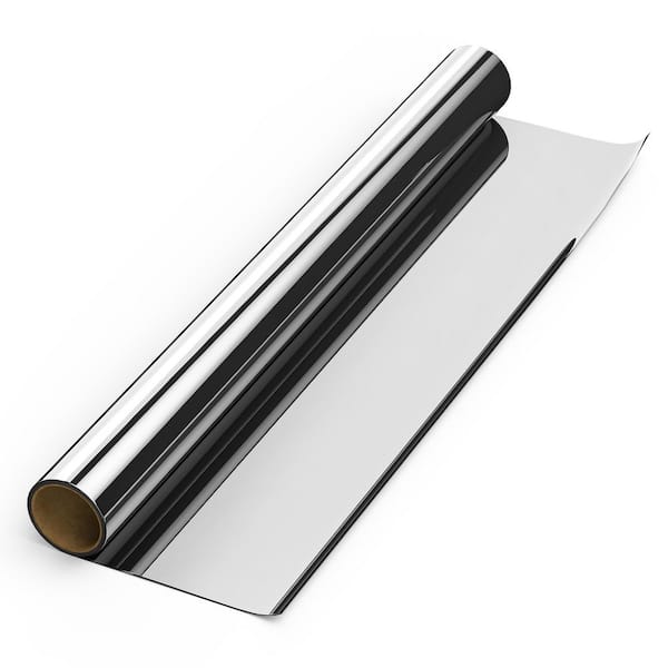 24 in. W x 197 in. L Anti UV Heat Blocking Daytime Blackout Window Film with One Way Reflective, Silver