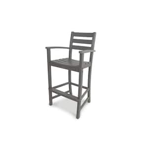 Monterey Bay Armed Stepping Stone Plastic Outdoor Bar Stool