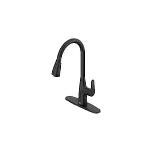Colony Pro Single Handle Pull Down Sprayer Kitchen Faucet in Matte Black