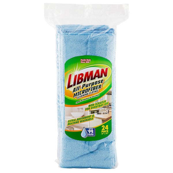 Libman 14 in. x 14 in. All-Purpose Microfiber Cloth Towels (24-Pack)