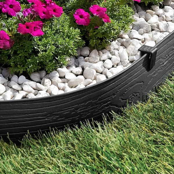 Vigoro 20 ft. Black Composite Edging with Stakes 55420 - The Home