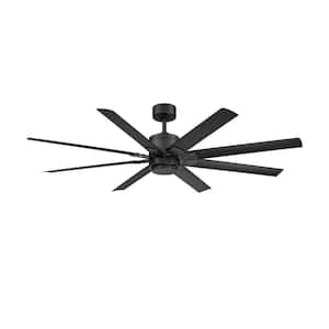 Renegade 52 in. Integrated LED Indoor/Outdoor Matte Black 8-Blade Smart Ceiling Fan with Light Kit and Remote Control