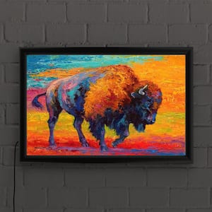 "Spirit Of The Prairie" by Marion Rose Framed with LED Light Animal Wall Art 16 in. x 24 in.