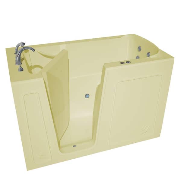 Universal Tubs Nova Heated 5 ft. Walk-In Whirlpool Bathtub in Biscuit with Chrome Trim