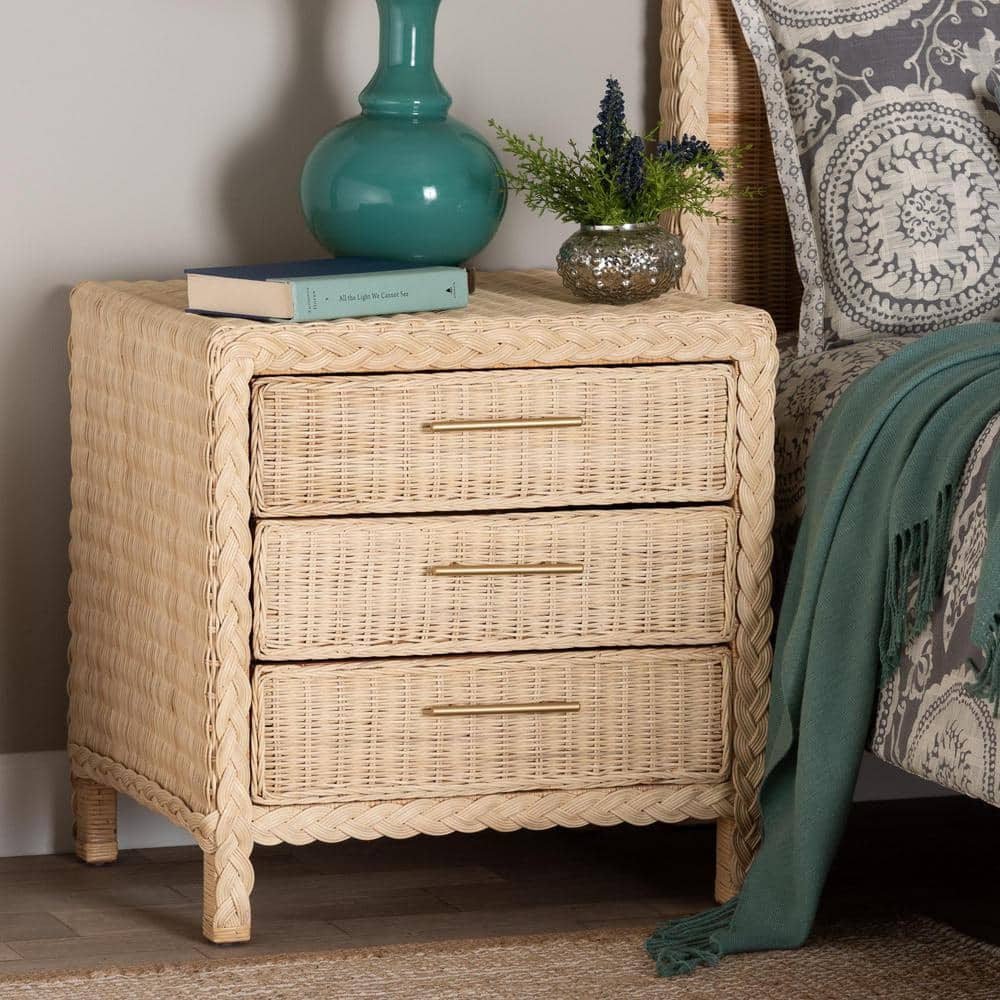 Woven rattan nightstand discount