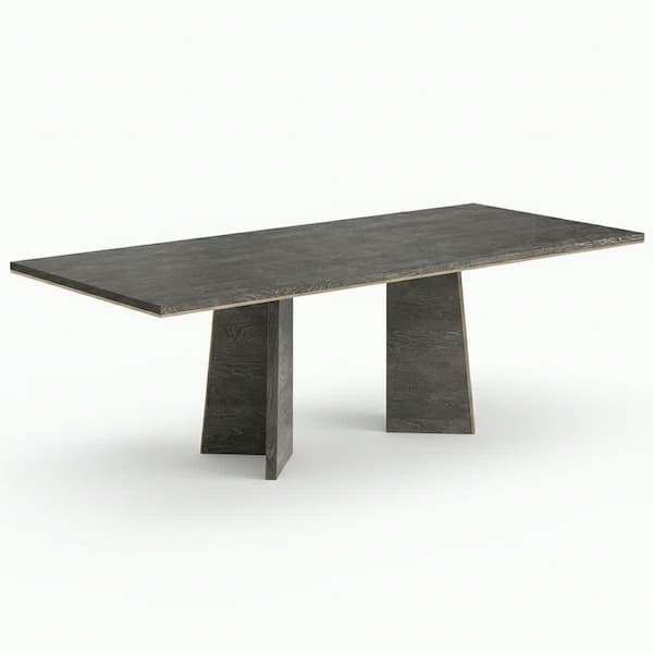 Acme Furniture Holden Gray Wood 71-89 in. Double Pedestal Base