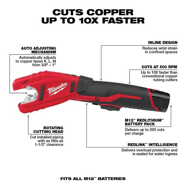 Milwaukee - M12 12V Lithium-Ion Cordless Combo Tool Kit (4-Tool) with (2) 1.5 Ah Batteries, (1) Charger, (1) Tool Bag