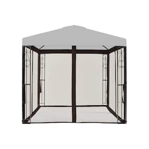 Universal 8 ft. x 8 ft. Mosquito Netting for Gazebo Replacement in Brown