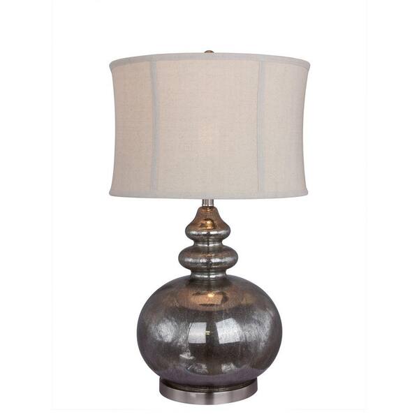 Fangio Lighting 30 in. Brown Glass and Metal Table Lamp