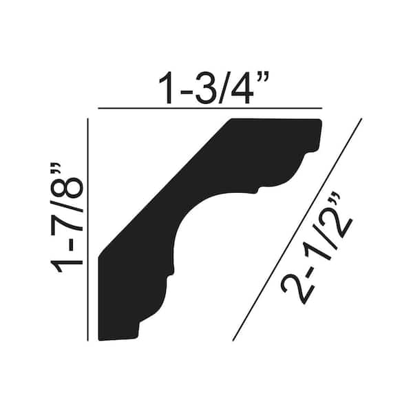 American Pro Decor 1-3/4 in. x 1-7/8 in. x 94-1/2 in. Plain Polyurethane Crown Moulding Pro Pack 47 LF (6-Pack)