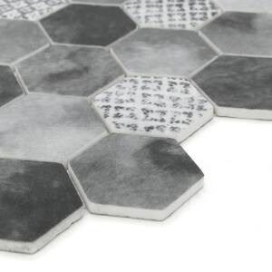 Concret Gray Hexagon 6 x 6 in. Backsplash. Recycled Glass Cement Looks Floor And Wall Mosaic Tile (0.25 sq.ft.)