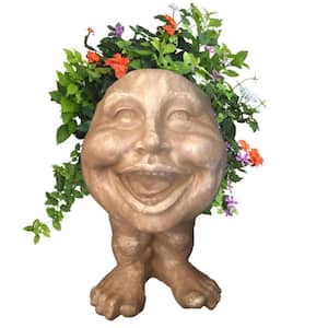 16 in. Stone Wash Aunt Minnie the Muggly Statue Face Planter Holds 7 in. Pot