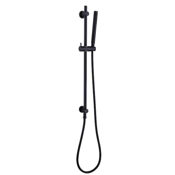 Fapully Wall Mount Handheld Shower Head with Adjustable Slide Bar in Matte Black