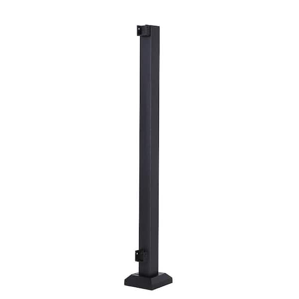 FORTRESS Al13 Home Railing 3-in x 39.5-in Aluminum Black Sand Post