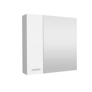 23.6 in. W x 23.6 in. H Rectangular White Aluminum Medicine Cabinet with Mirror, Double Door
