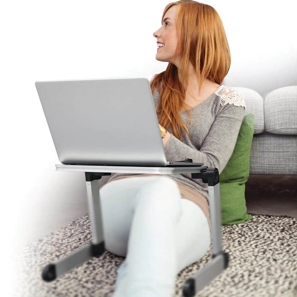 Adjustable Black and Silver Portable Laptop Desk
