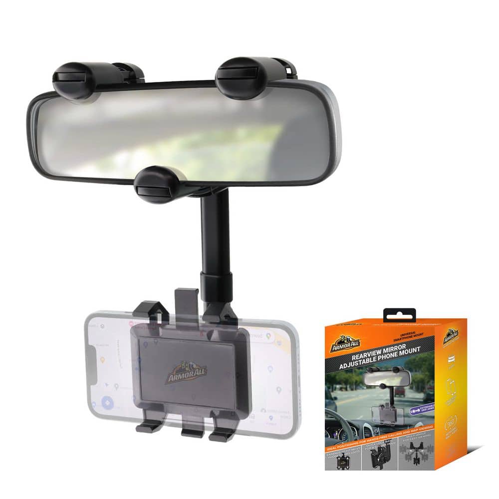 Phone Mount for Car, Rear View Mirror Phone Holder, 360° Rotatable, Adjust