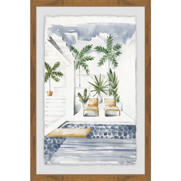 30 in. H x 20 in. W "Lounge by the Pool" by Parvez Taj Framed Wall Art