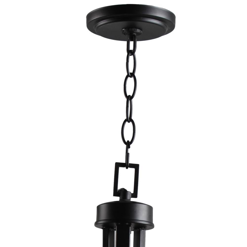 Shyloh Coal Finish 3-Light Chandelier with Clear Seeded Glass