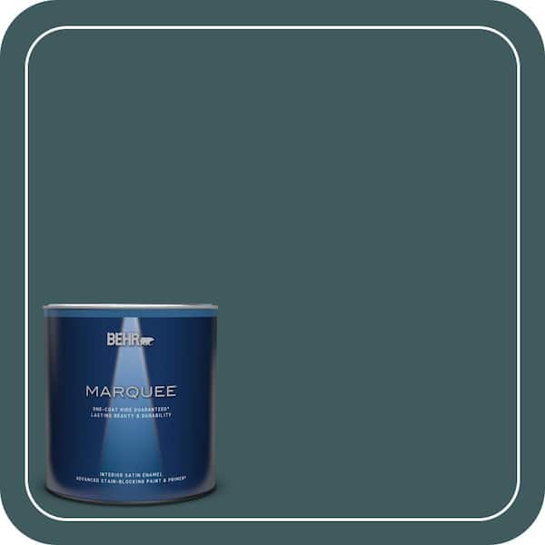 BEHR MARQUEE 1 qt. #510F-7 Teal Forest Satin Enamel Interior Paint & Primer