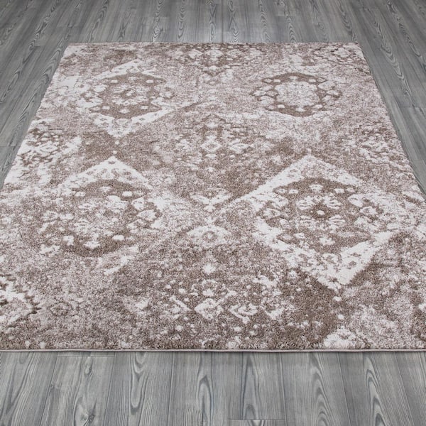 Neutral Abstract Rug, Gray and Brown Rock Area Rug, Rustic