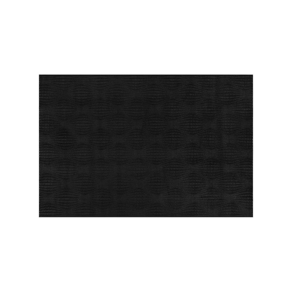 Beverly Rug Serenity Black 2 ft. x 3 ft. Solid Modern Runner Non Skid Soft Indoor Area Rug