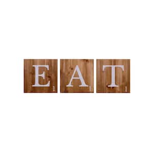 Eat Wood Letter Tiles Decorative Sign Word Wall Decor