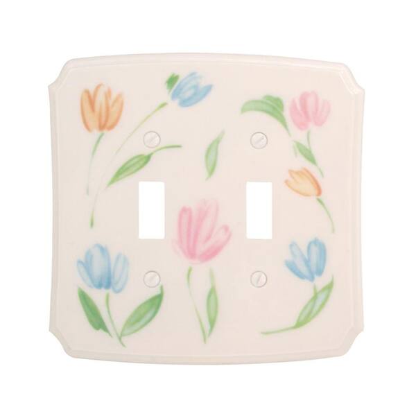 AMERELLE White 2-Gang Toggle Wall Plate