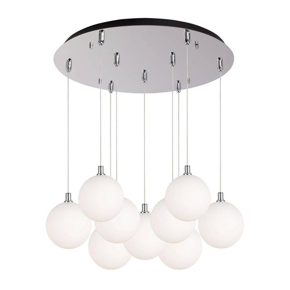 Bolla 20-in Chrome/Opal Glass 9-Light Multi Pendant price history on PriceWatchPro