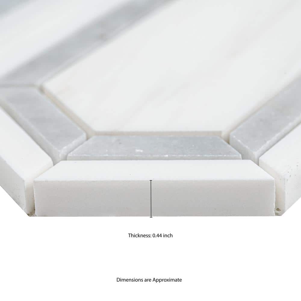 12x12 White and Brown Marble Mosaic Tile Pack