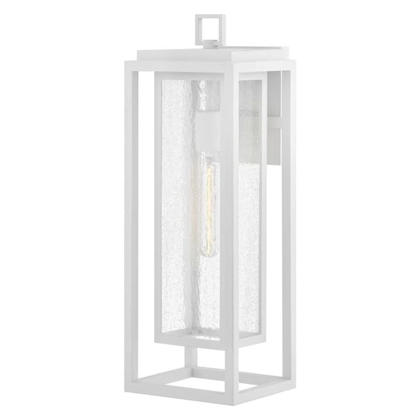HINKLEY - Republic 1-Light Textured White Hardwired Outdoor Wall Lantern Sconce