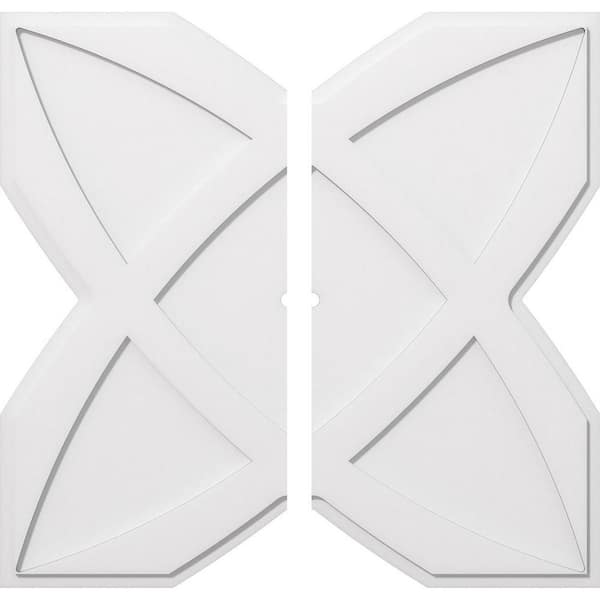 Ekena Millwork 1 in. P X 14 in. C X 40 in. OD X 1 in. ID Titus Architectural Grade PVC Contemporary Ceiling Medallion, Two Piece