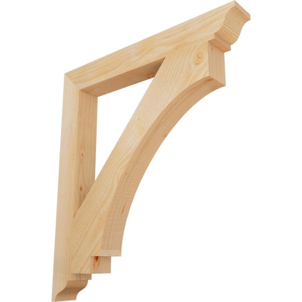 Ekena Millwork 4 in. x 36 in. x 32 in. Douglas Fir Imperial Traditional Rough Sawn Bracket