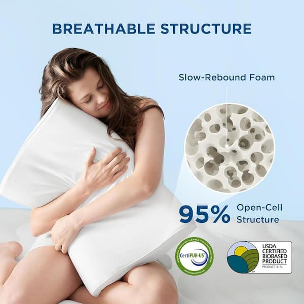 Cervical Neck Memory Foam Pillow for Sleeping-White
