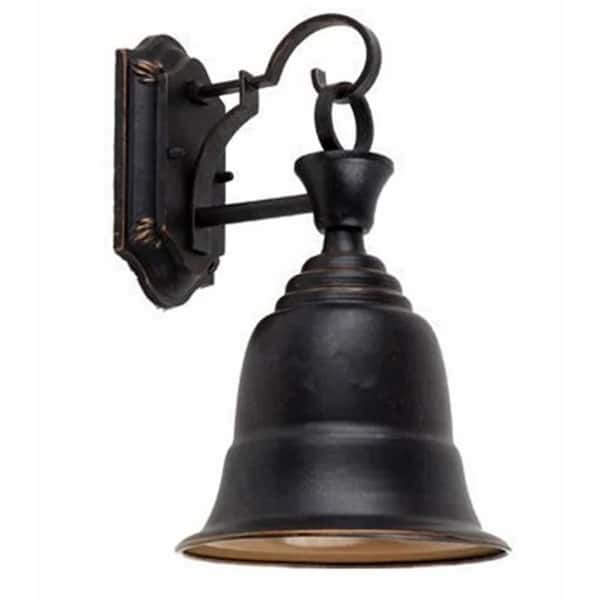 Unbranded Nash Bronze Dust to Dawn Outdoor Hardwired Bell Sconce