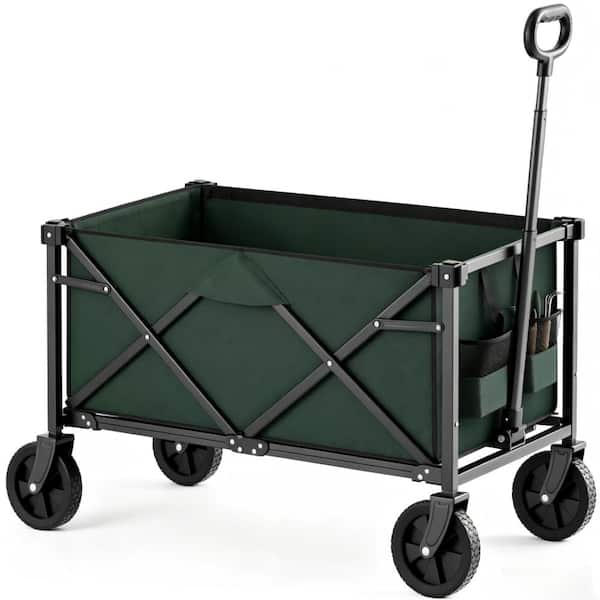 29.3 in. Collapsible Utility Wagon with 150L Capacity, 260 lb Load, Army Green