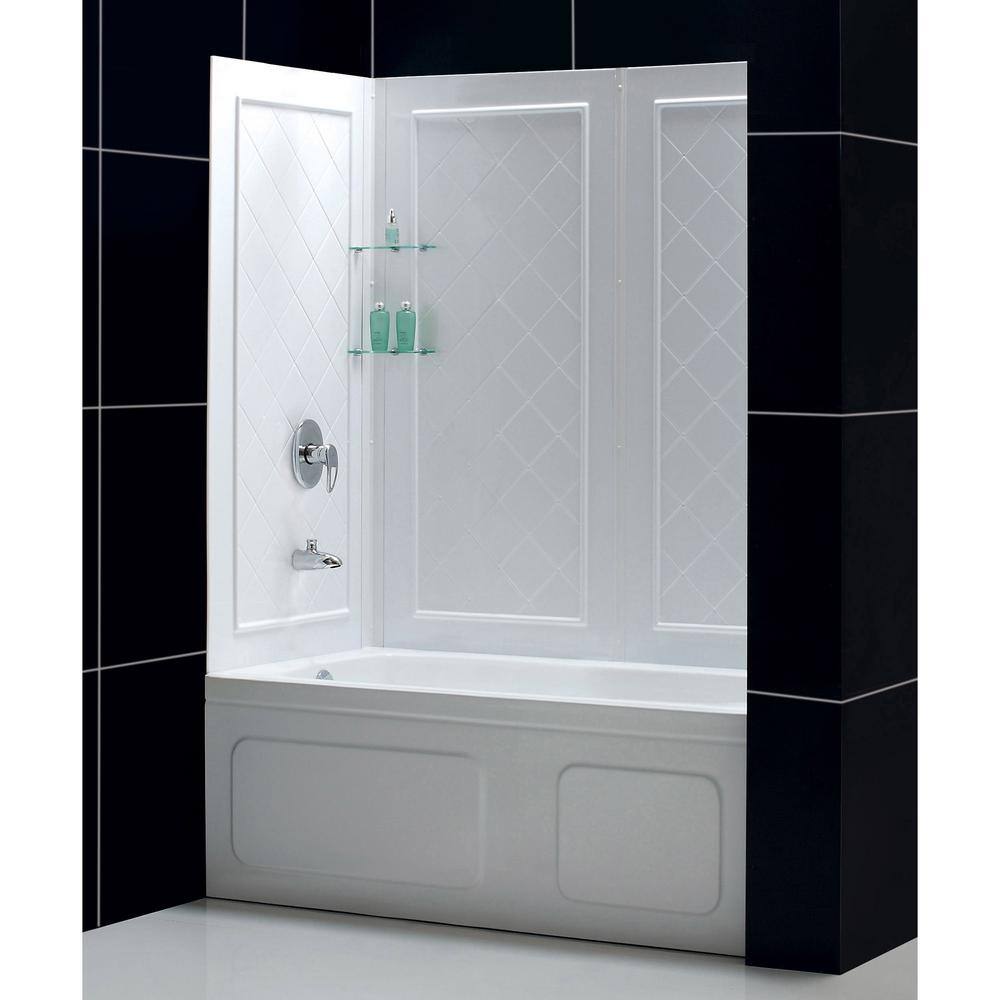 Infinity-Z 60" Clear Glass Sliding Tub Door with Dark Bronze Frame