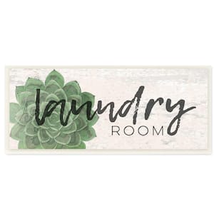 7 in. x 17 in. "Laundry Room Green Succulent Soft Textured Paper Look" by Jessica Mundo Wood Wall Art