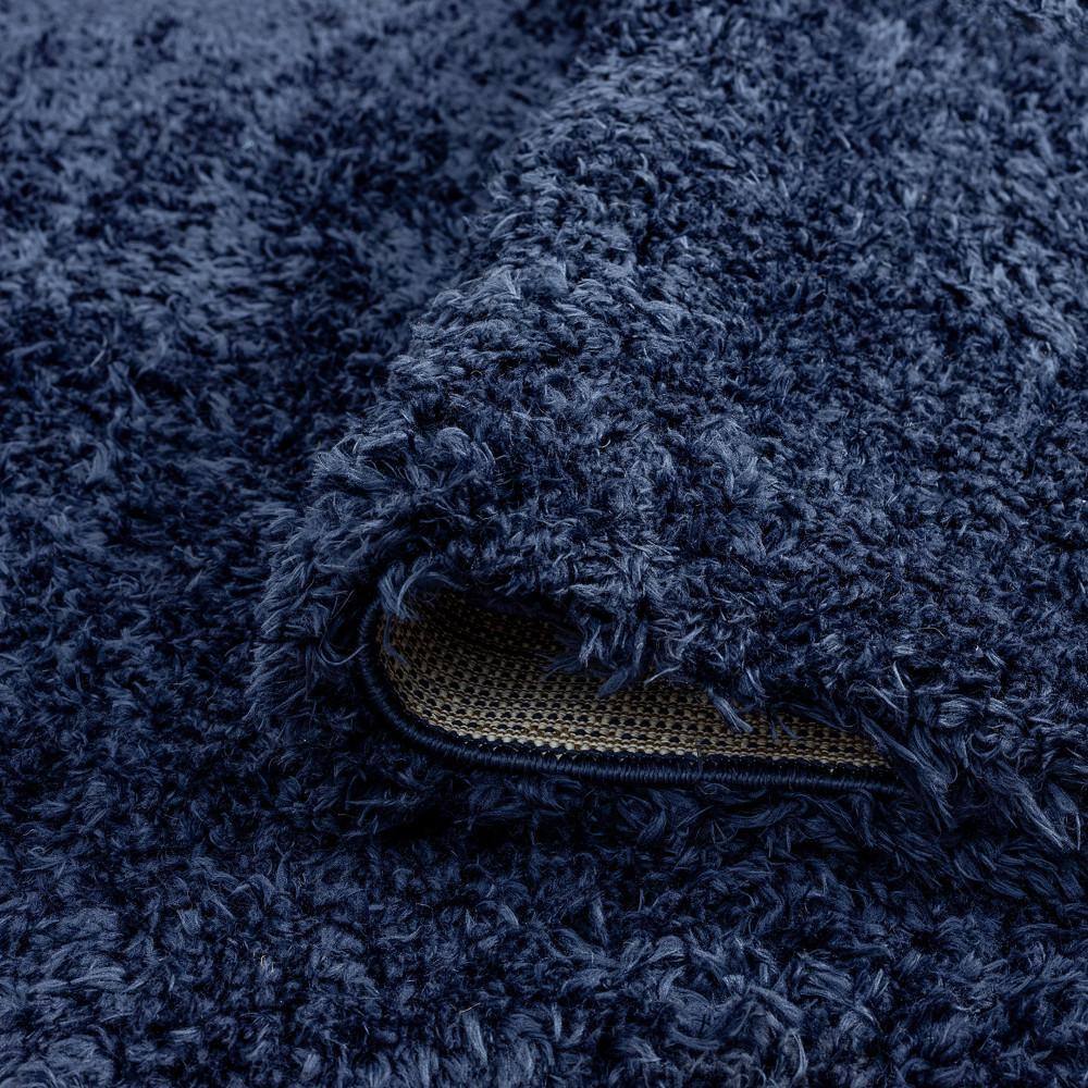 Navy Blue 5x8 Synthetic Shag Rectangular Rug