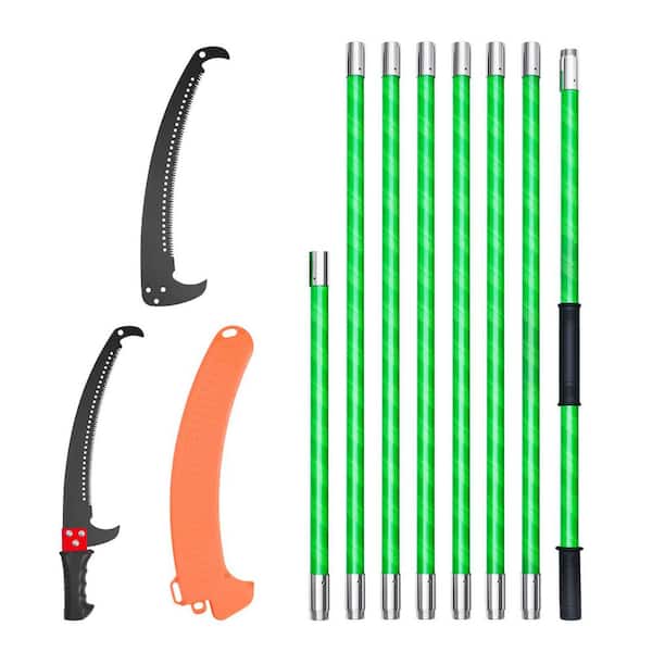 Manual Pole Saw, 10 in. Steel Pruning Saw 3.87-27 ft. Extendable Pole Tree Pruner, Sharp 65Mn Blade, Lightweight