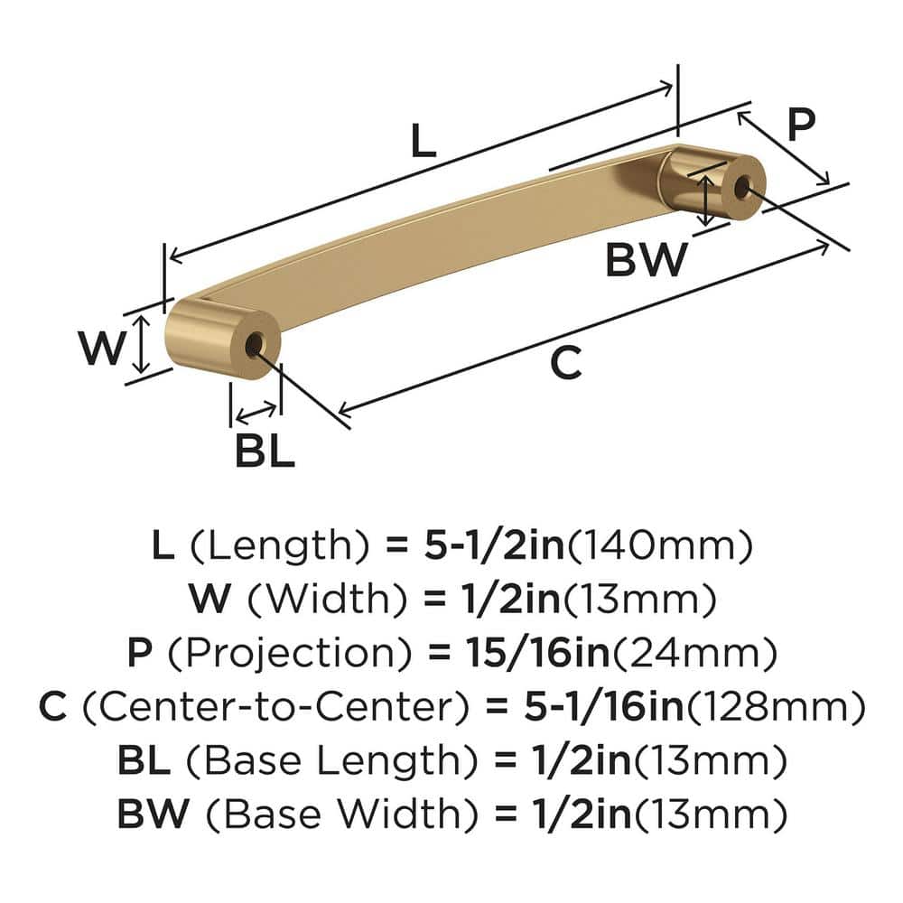 Modern Champagne Bronze 5-1/16" Cabinet Drawer Pull
